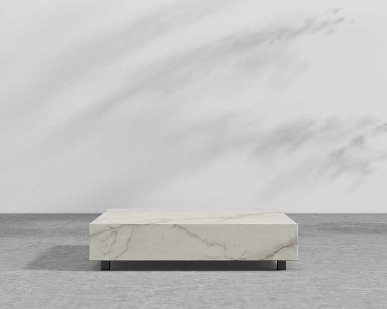 Liza Outdoor Coffee Table - White Ceramic - 40 x 40