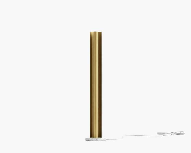 Roma Floor Lamp - Brass - White Marble Roma Floor Lamp - Brass - White Marble