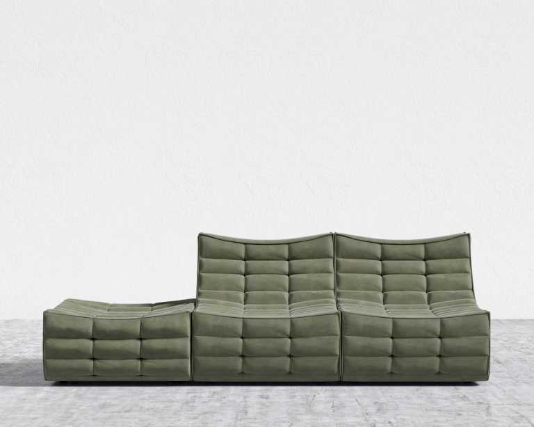 Tanner Open End Sofa - Venice Vegan Suede - Sage