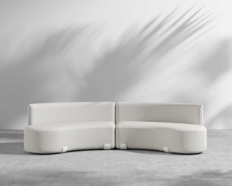 Tano Outdoor Curved Modular Sofa - Palisades - White