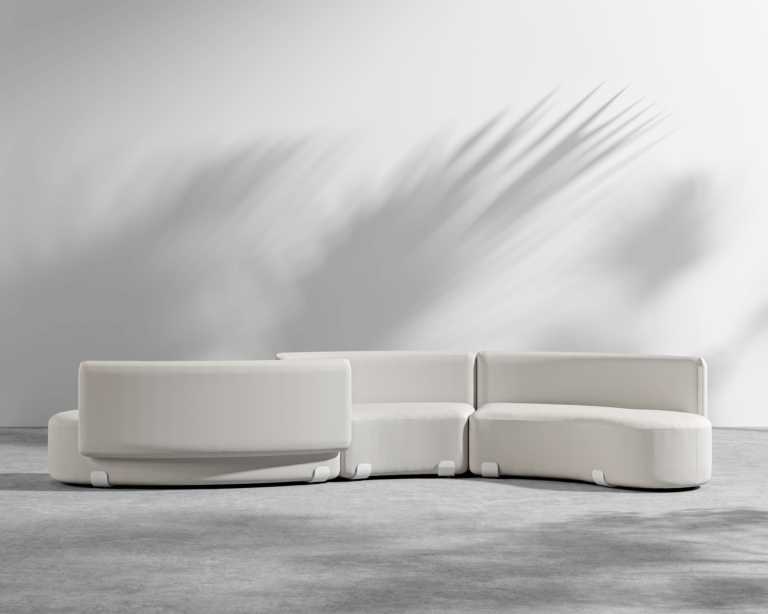 Tano Outdoor Curved S Shape Sectional - Palisades - White Tano Outdoor Curved S Shape Sectional - Palisades - White