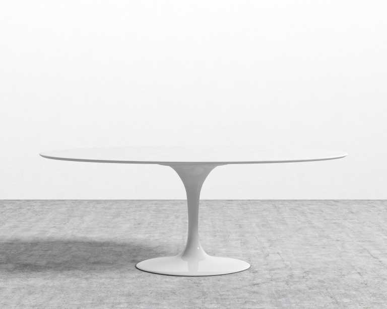 Tulip Dining Table - Oval - White Lacquer 