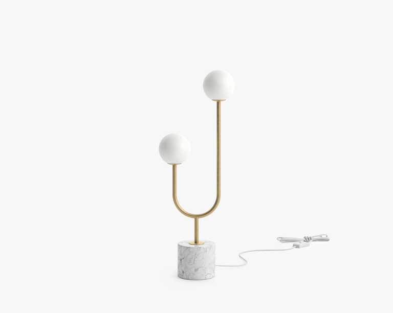 Uma Table Lamp - White Marble, Brass