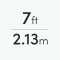 7' | 2.13m
